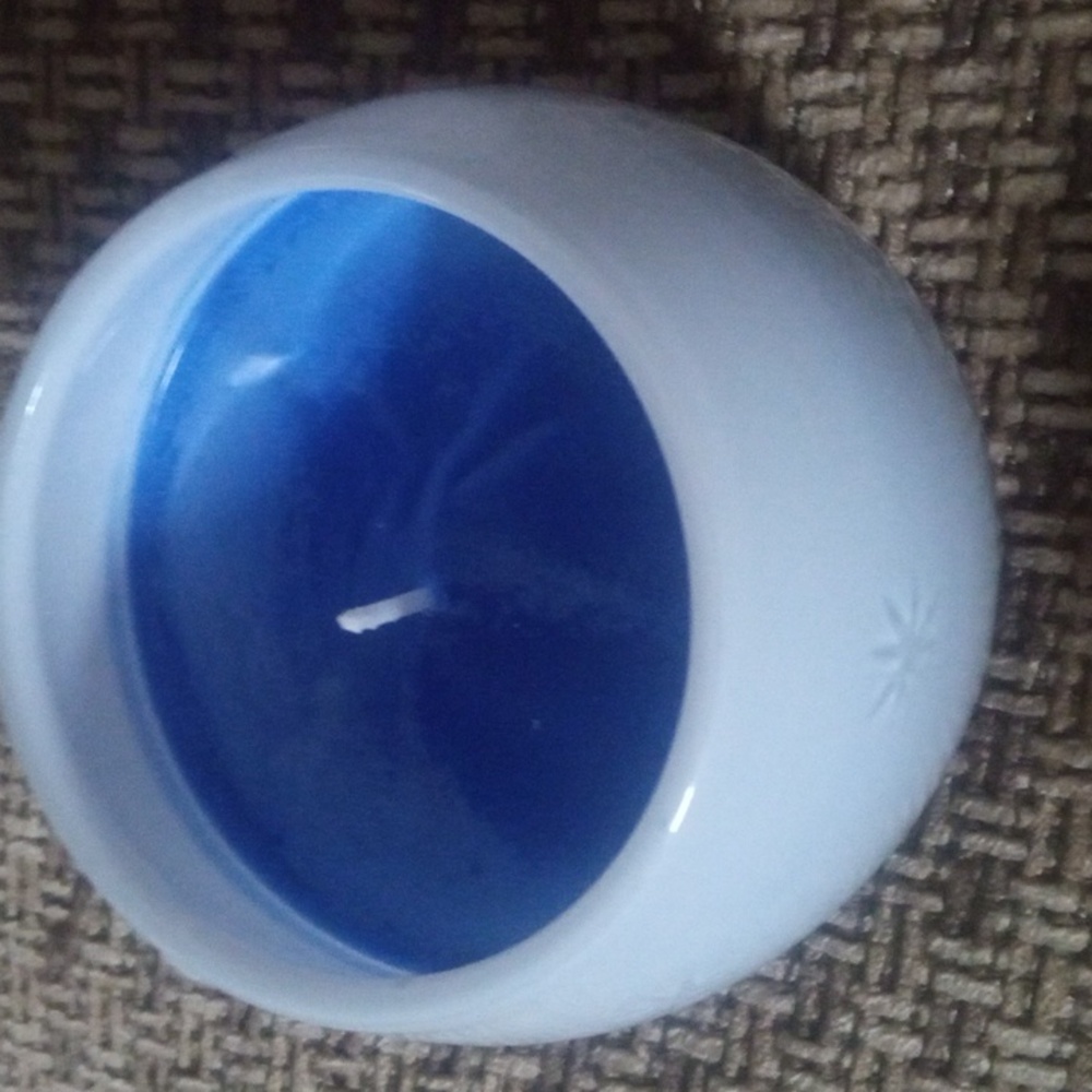 English Pear & Freesia Scented Handmade Candle  Blown Glass Polish Holder